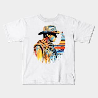 American Cowboy Western Country Tradition Culture Abstract Kids T-Shirt